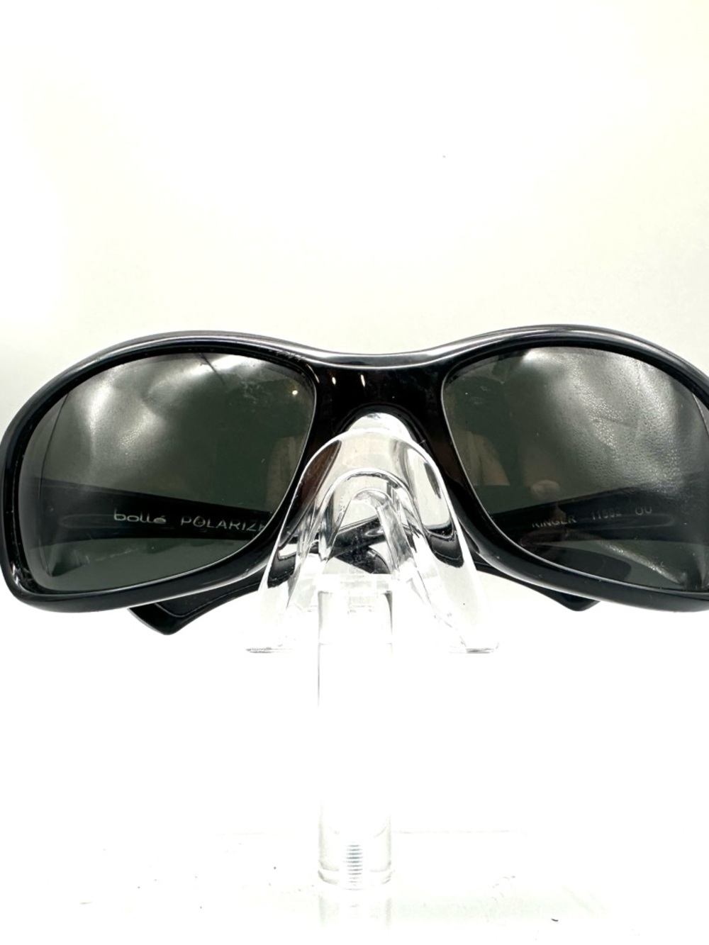 Bolle Ringer 11592 Polarized Sunglasses Black Wrap Around Sport Shades